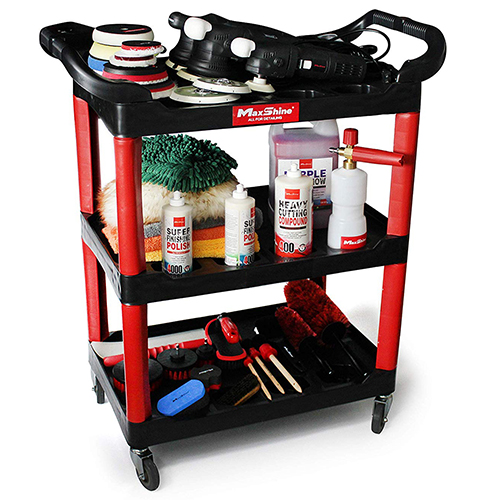 Maxshine Premium Carrello Portattrezzi Heavy Duty Per Detailing Auto - Robusto E Durevole, Con Ruote Da 4 Pollici Con Freni, Ideale Per Professionisti E Appassionati